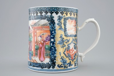 A Chinese famille rose mandarin mug, Qianlong, 18th C.